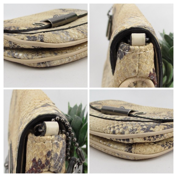 Coach Snakeskin Chain Strap Leather Crossbody Bag - Picture 7 of 7